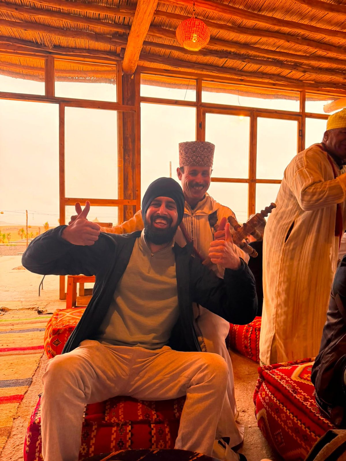 Nirmit relaxing at a desert camp