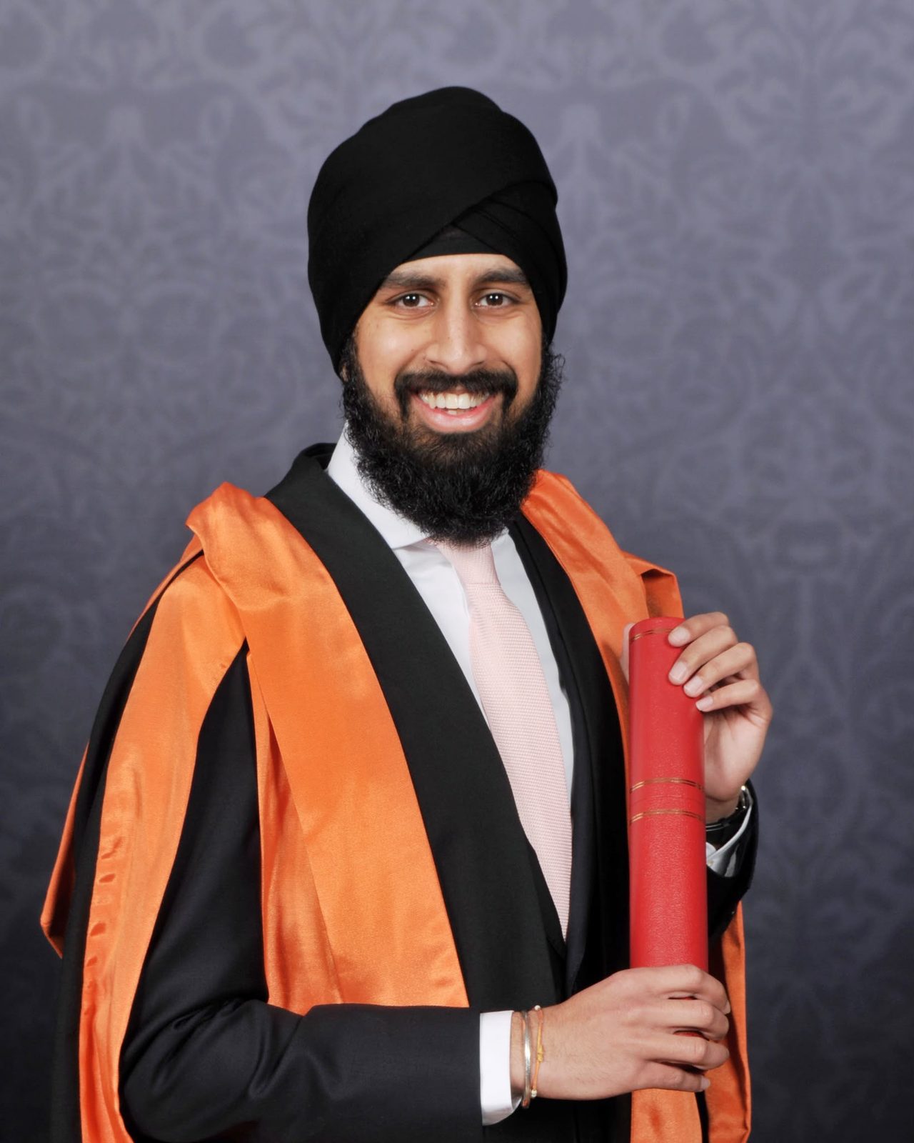 Nirmit in his King’s College London graduation gown, 2024
